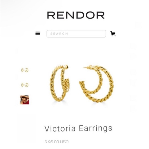 RENDOR victoria twisted double hoops GOLDPLATED - Picture 3 of 8
